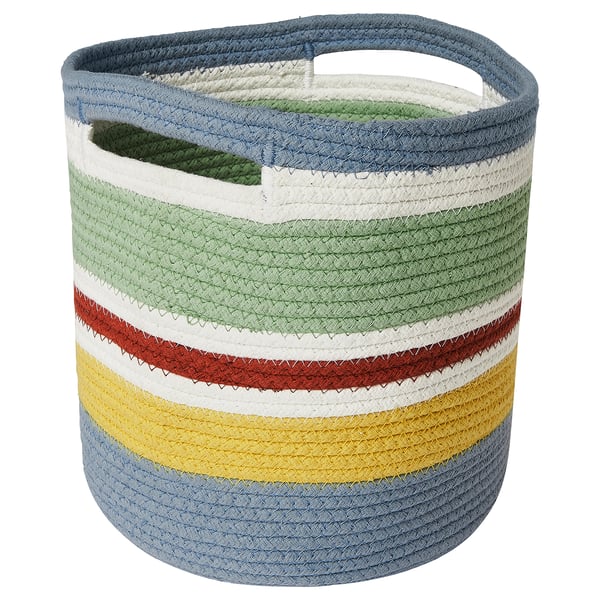 STRANDSKATA - STRANDSKATA Storage bag, braided/multicolour, 20 cm