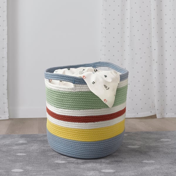 STRANDSKATA - STRANDSKATA Storage bag, braided/multicolour, 30 cm