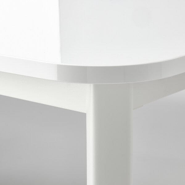 Ikea STRANDTORP / BERGMUND - Table and 4 chairs, white/Gunnared smoke grey white,150/205/260 cm