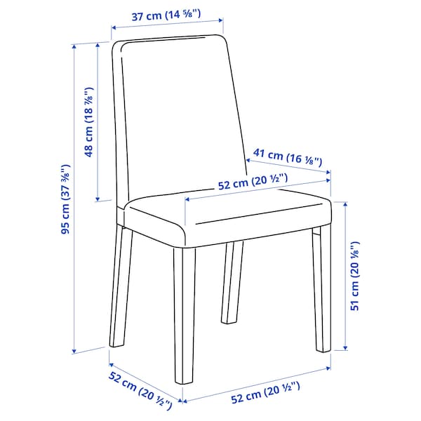 Ikea STRANDTORP / BERGMUND - Table and 4 chairs, white/Gunnared smoke grey white,150/205/260 cm