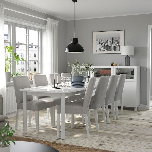 Ikea STRANDTORP / BERGMUND Table and 8 chairs , 150/205/260 cm