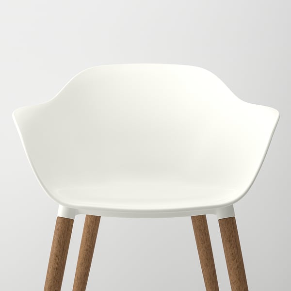 STRANDTORP / GRÖNSTA table and 4 chairs with armrests, brown/white, 150/205/260 cm