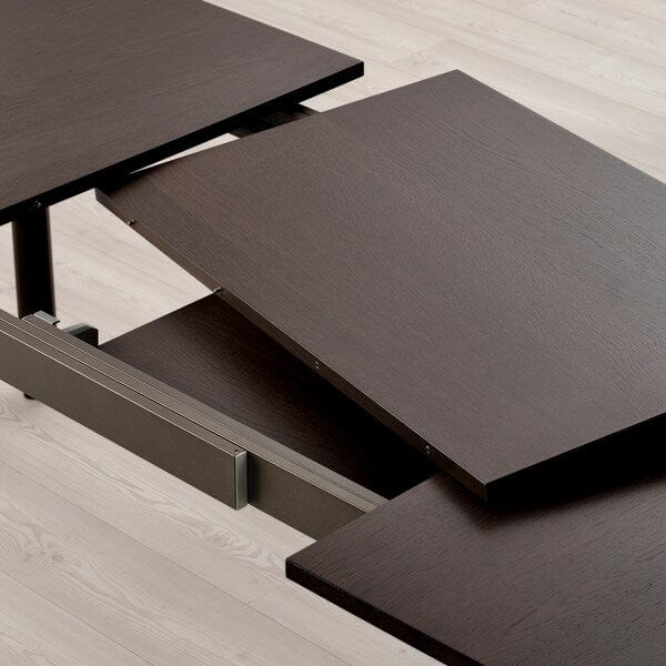 Ikea STRANDTORP / GRÖNSTA - Table and 4 chairs, brown/white, 150/205/260 cm