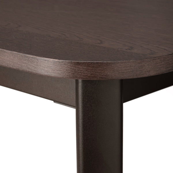 STRANDTORP / MÅRENÄS - Table and 4 chairs, brown/Gunnared dark grey black,150/205/260 cm