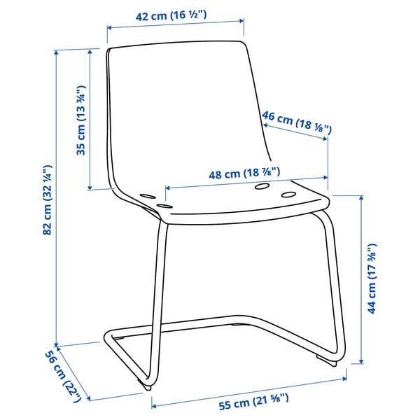 STRANDTORP / TOBIAS table and 4 chairs, white/brown/red chrome-plated, 150/205/260 cm