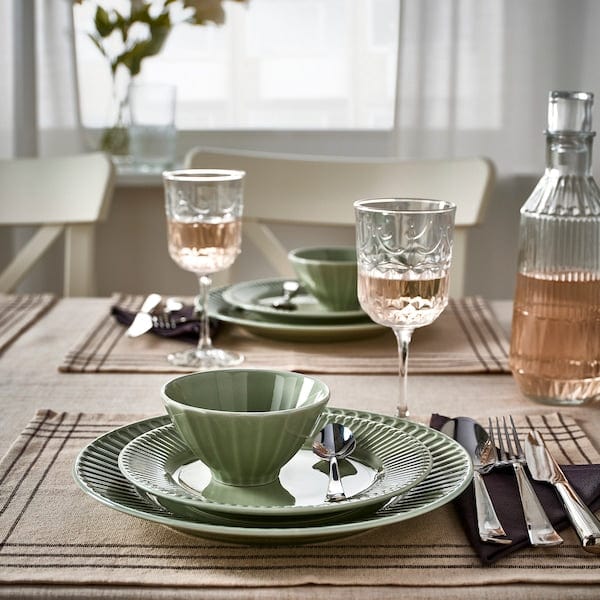 Ikea STRIMMIG - Bowl, pale grey-green stoneware,11 cm