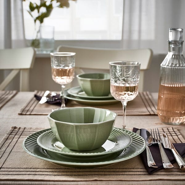 Ikea STRIMMIG - Bowl, pale grey-green stoneware,15 cm
