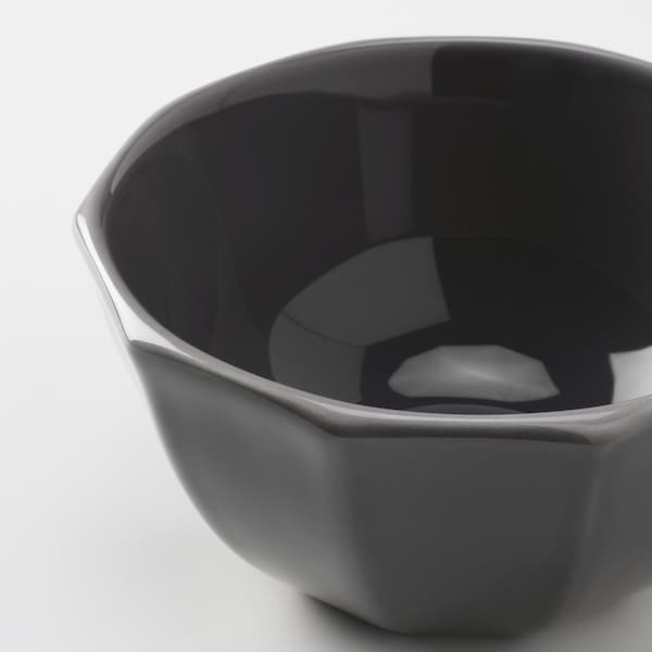 STRIMMIG - Bowl, stoneware grey, 15 cm