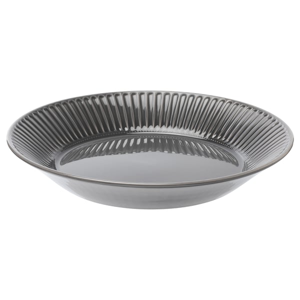 STRIMMIG - STRIMMIG Serving plate, stoneware grey, 29 cm