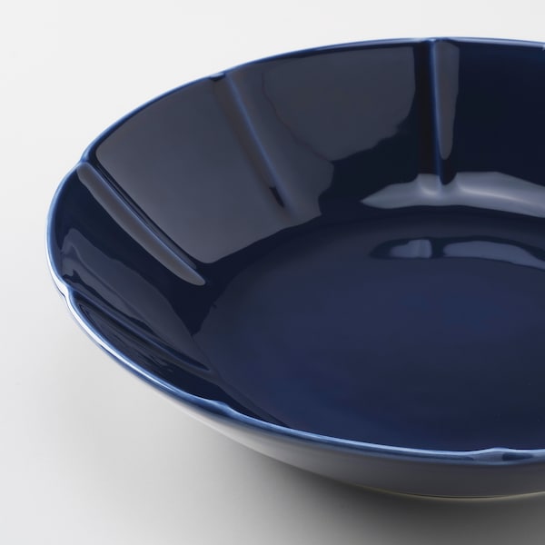 STRIMMIG - Deep plate, stoneware blue, 23 cm