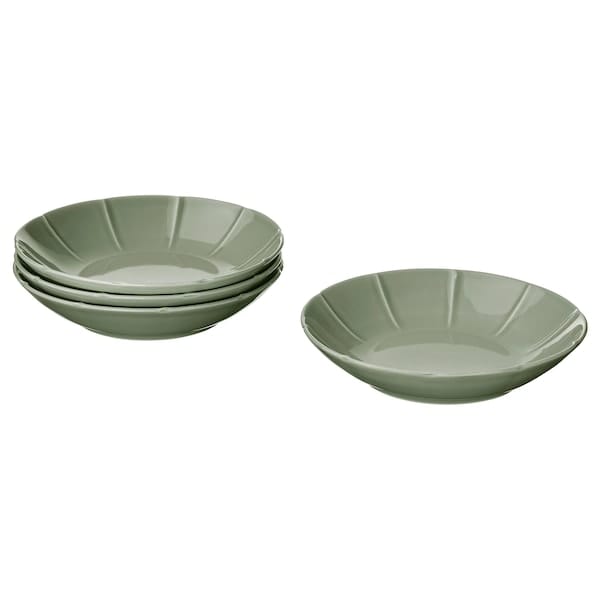 Ikea STRIMMIG - Bottom plate, stoneware pale grey-green, 23 cm