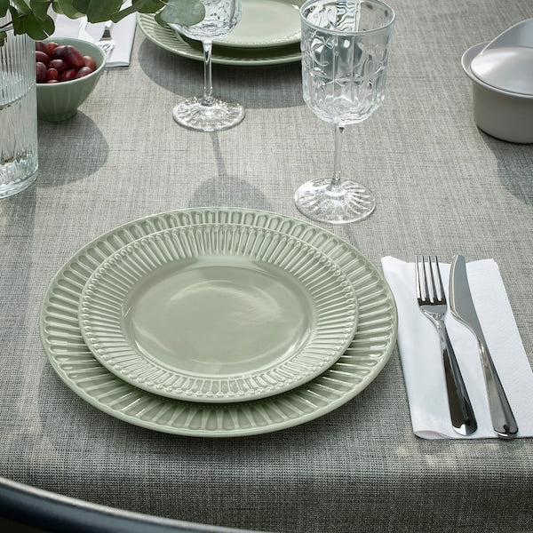 STRIMMIG - Side plate, stoneware pale grey-green, 21 cm