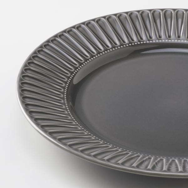 Ikea STRIMMIG - Side plate, stoneware grey, 21 cm