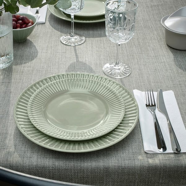 Ikea STRIMMIG - Plate, stoneware pale grey-green, 27 cm