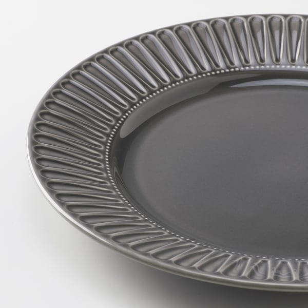 STRIMMIG - Plate, stoneware grey, 27 cm