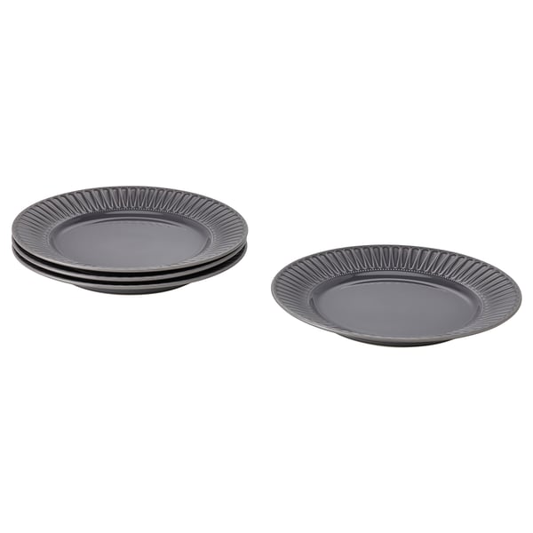STRIMMIG - STRIMMIG Plate, stoneware grey, 27 cm