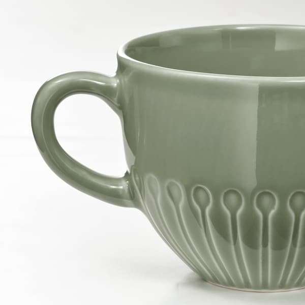 STRIMMIG - Mug, stoneware pale grey-green, 36 cl