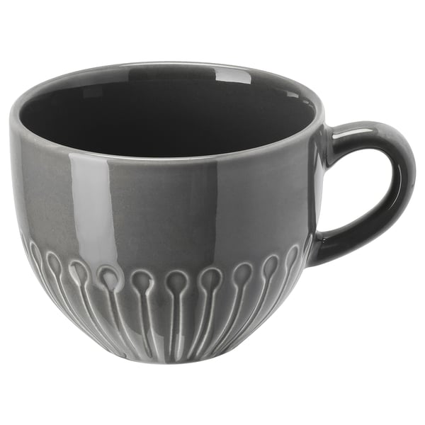 STRIMMIG mug, stoneware grey, 36 cl