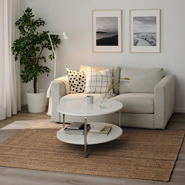 STRÖG rug, flatwoven, natural, 120x180 cm