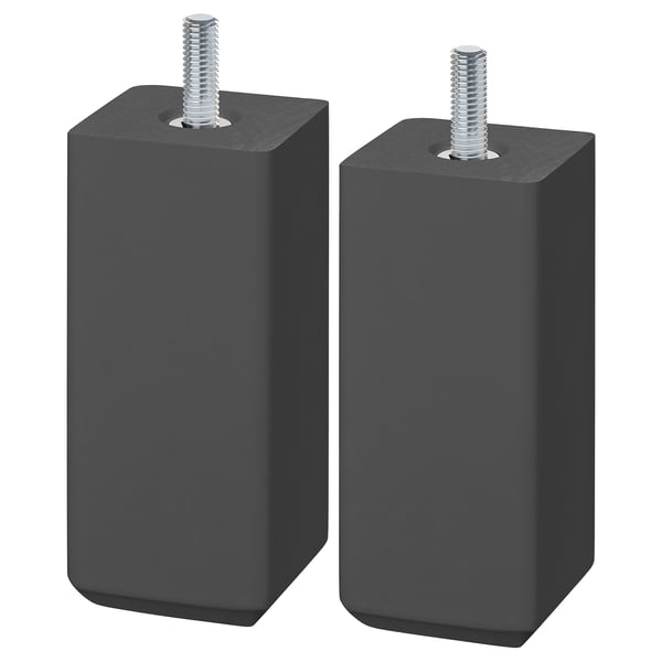 STUBBARP leg, dark grey, 44 mmx100 mmx44 mm cm, 2 pack