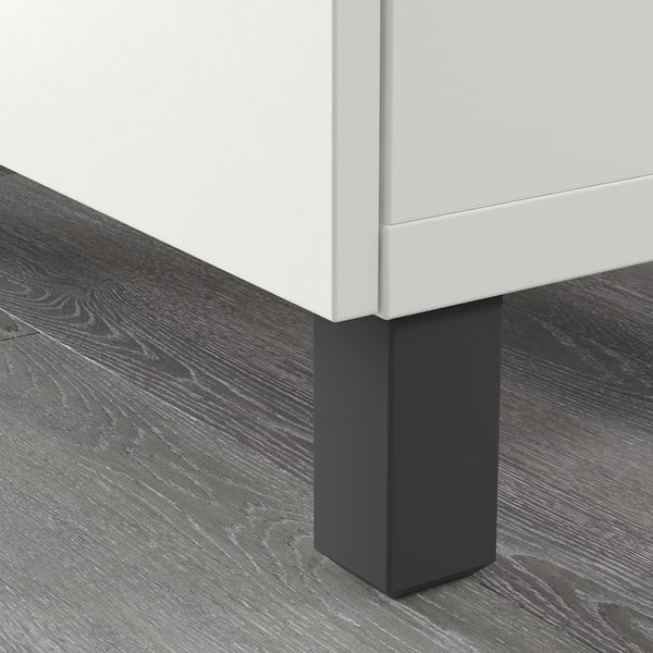 STUBBARP leg, dark grey, 44 mmx100 mmx44 mm cm, 2 pack