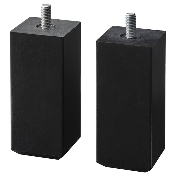 STUBBARP leg, black-brown, 44 mmx100 mmx44 mm cm, 2 pack