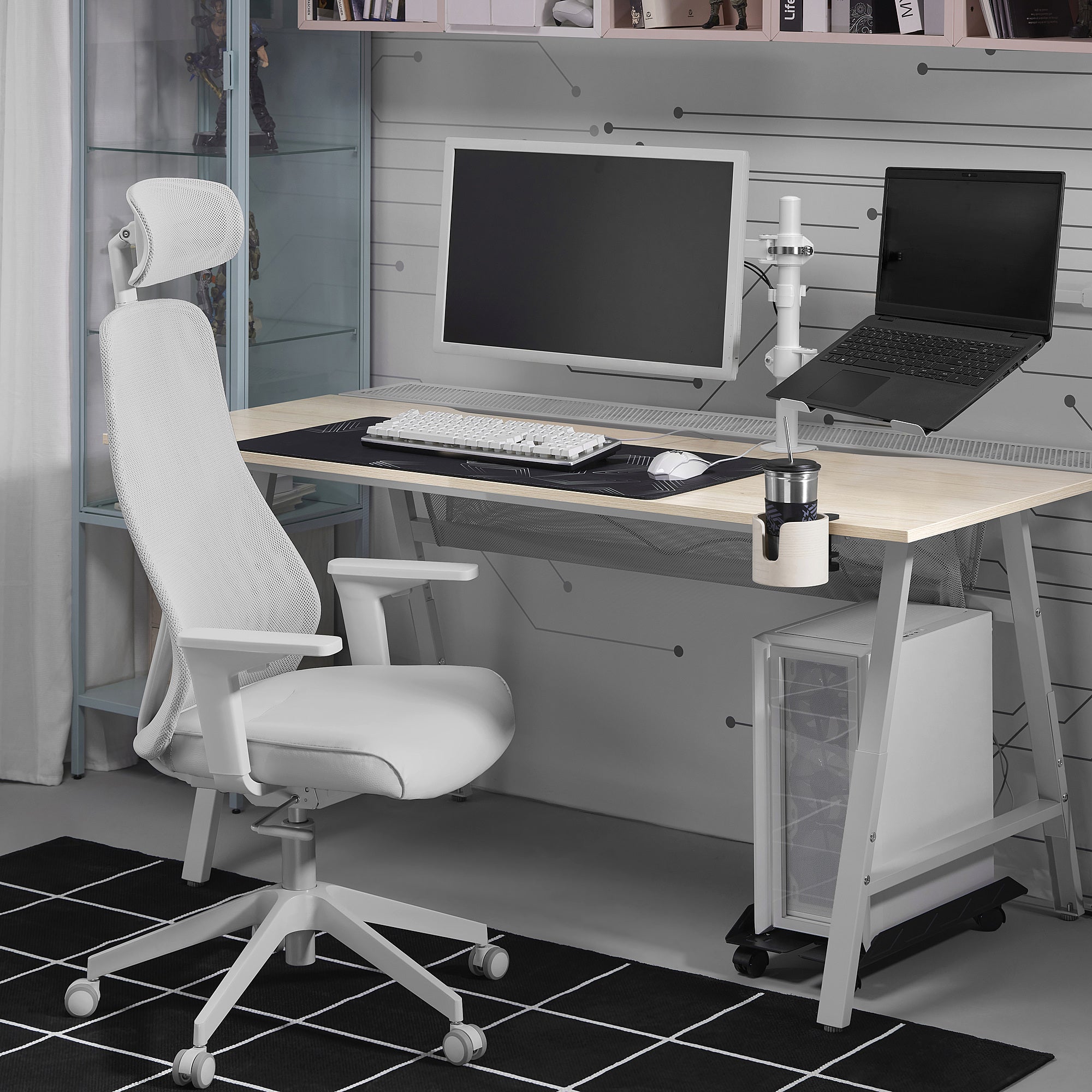 STUBBERGET laptop holder with arm, white