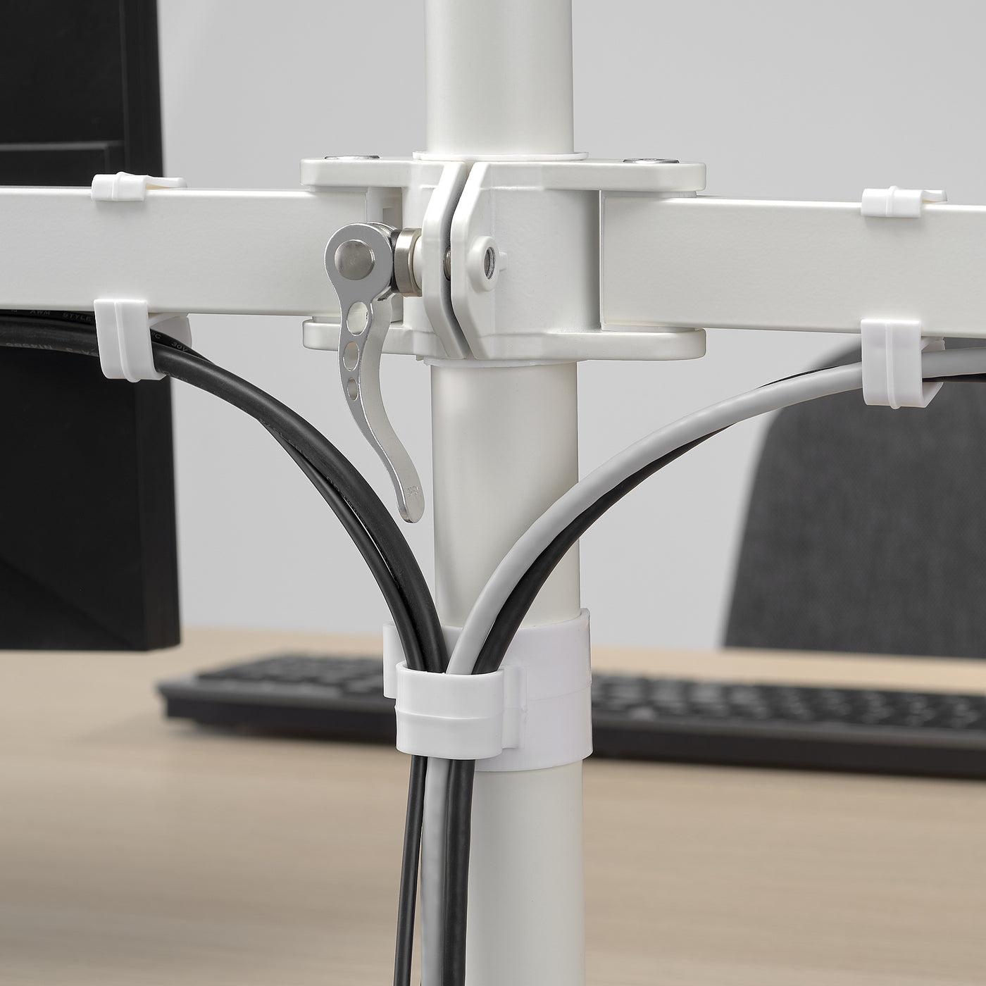 STUBBERGET bracket for 2 monitors, white