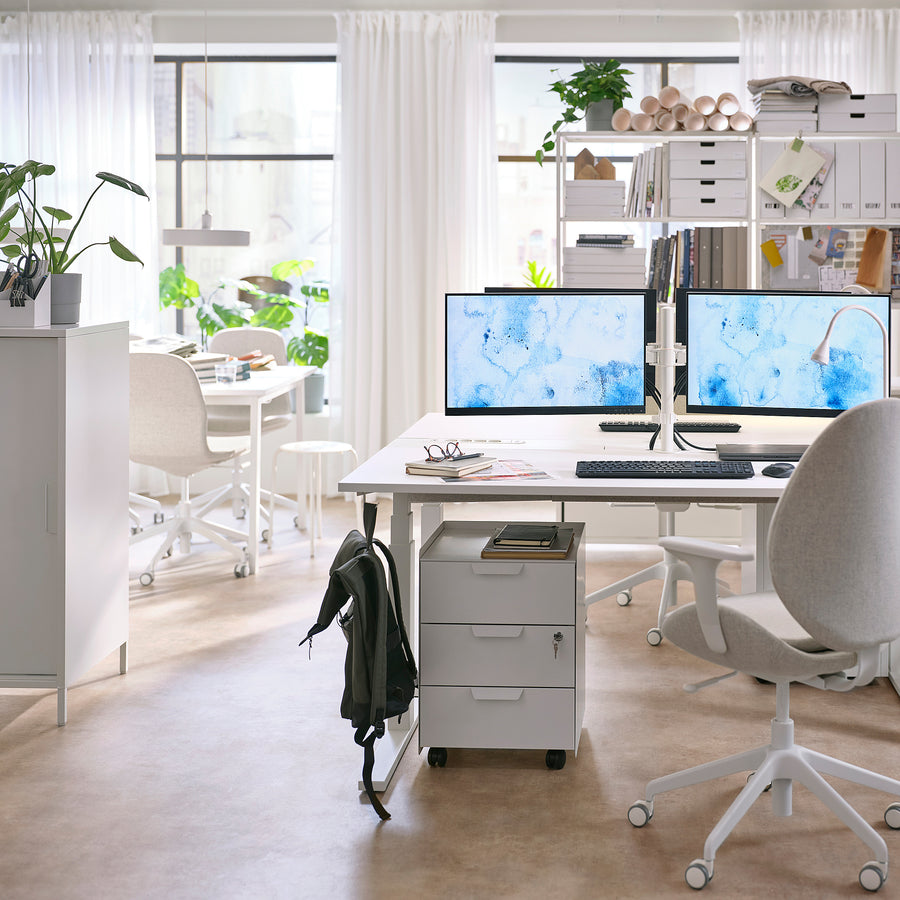 STUBBERGET bracket for 2 monitors, white