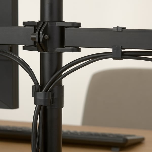 STUBBERGET - Bracket for 2 monitors, black
