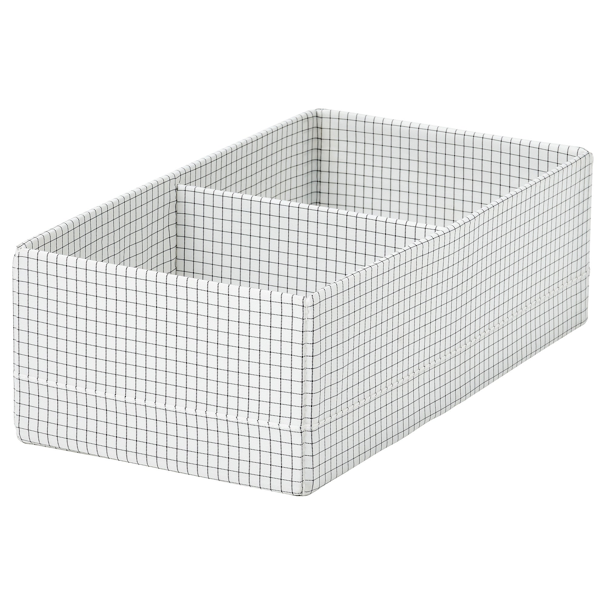 STUK box with compartments, white/black, 17x32x10 cm