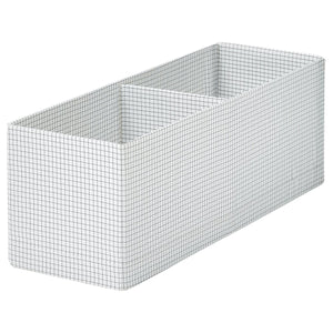 STUK box with compartments, white/black, 17x51x18 cm
