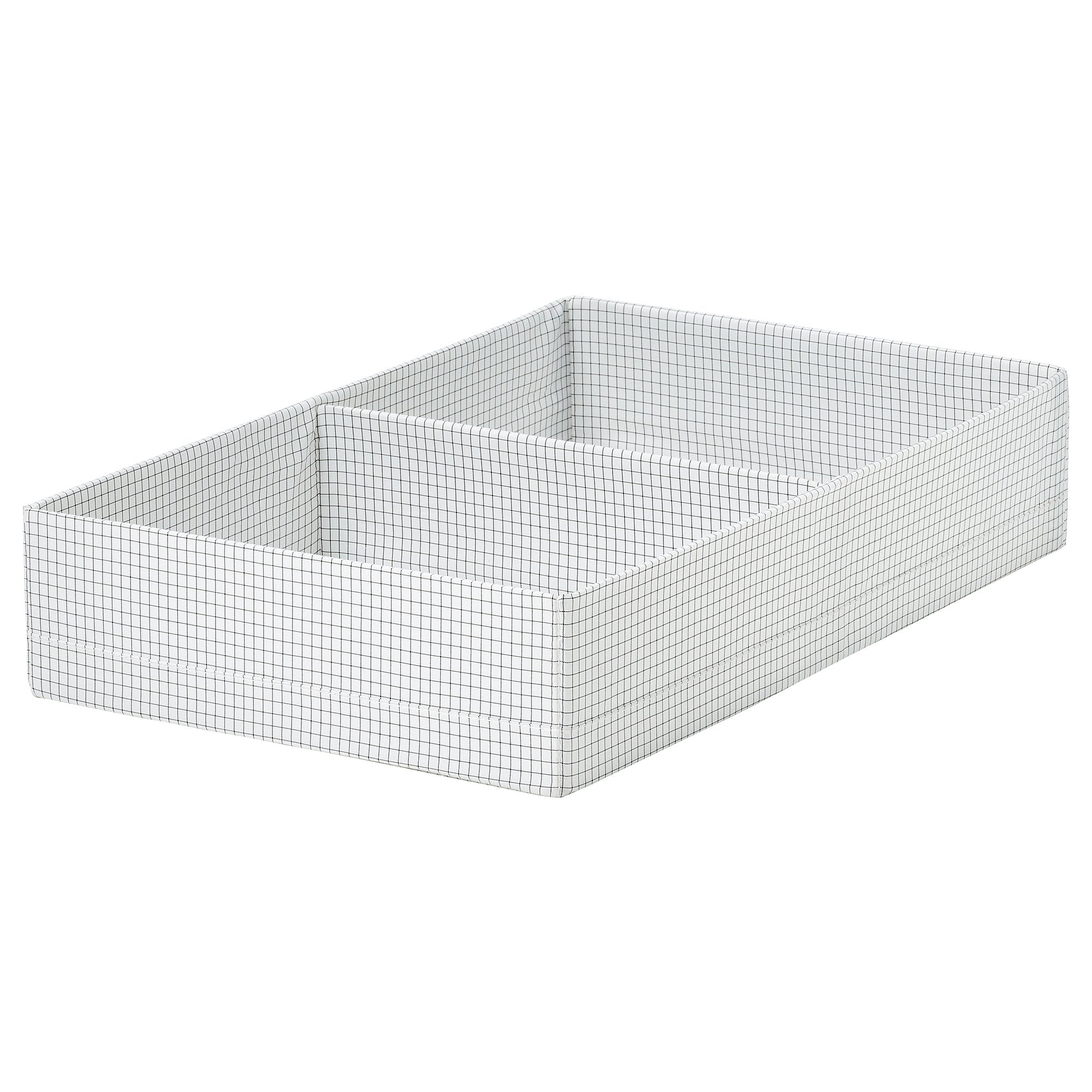 STUK box with compartments, white/black, 32x51x10 cm