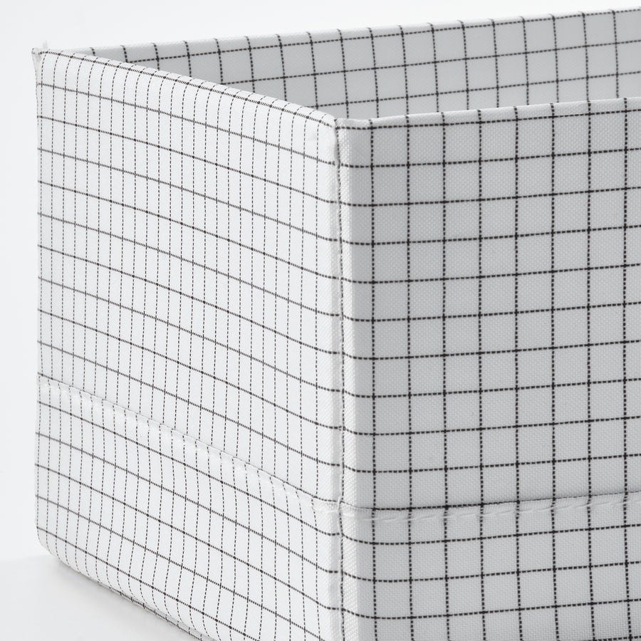 STUK box with compartments, white/black, 17x32x10 cm
