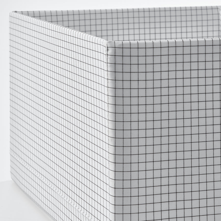 STUK box with compartments, white/black, 32x18x51 cm