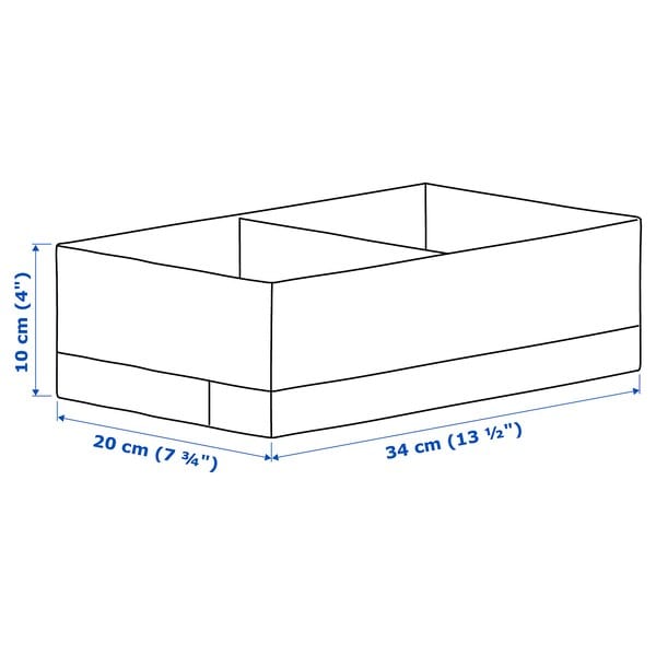 Ikea STUK - Box with compartments, white, 20x34x10 cm