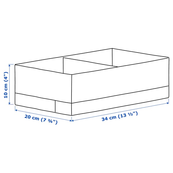 STUK box with compartments, white, 20x34x10 cm