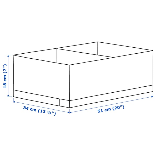 STUK box with compartments, white, 34x51x18 cm