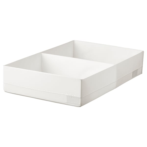 STUK box with compartments, white, 34x51x10 cm