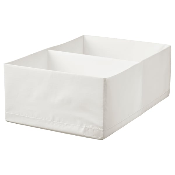 STUK box with compartments, white, 34x51x18 cm