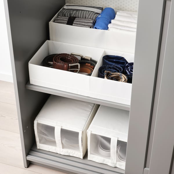 STUK box with compartments, white, 20x51x10 cm