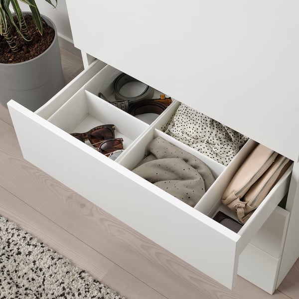 STUK box with compartments, white, 20x34x10 cm