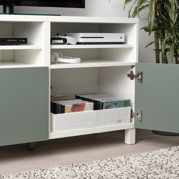 STUK box with compartments, white, 34x51x10 cm