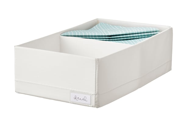 STUK box with compartments, white, 20x34x10 cm