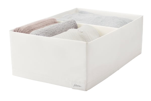STUK box with compartments, white, 34x51x18 cm