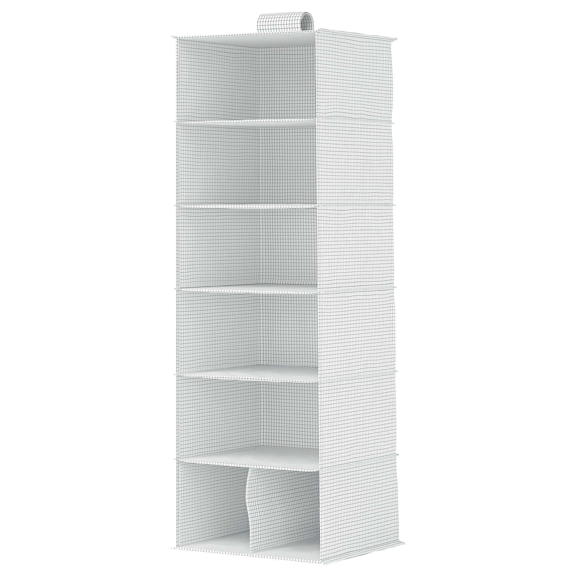 STUK hanging storage with 7 compartments, white/black, 30x30x90 cm