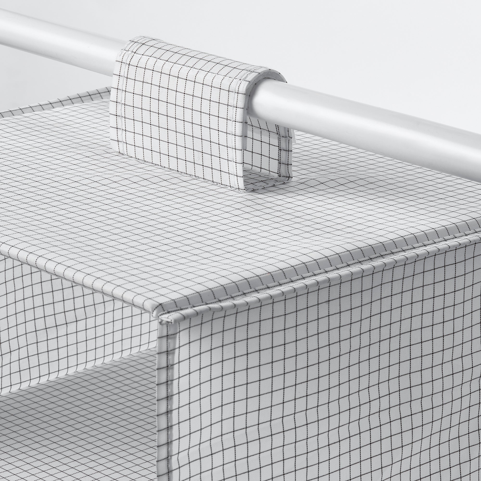 STUK hanging storage with 7 compartments, white/black, 30x30x90 cm