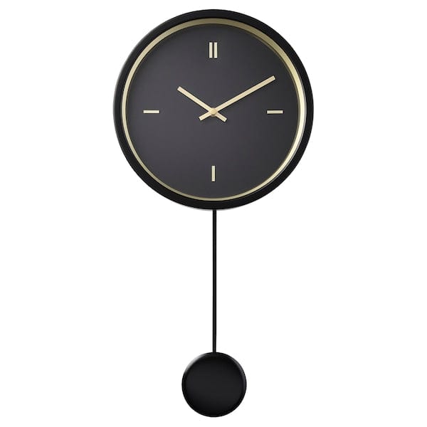 Ikea STURSK - Wall clock, black, 26 cm