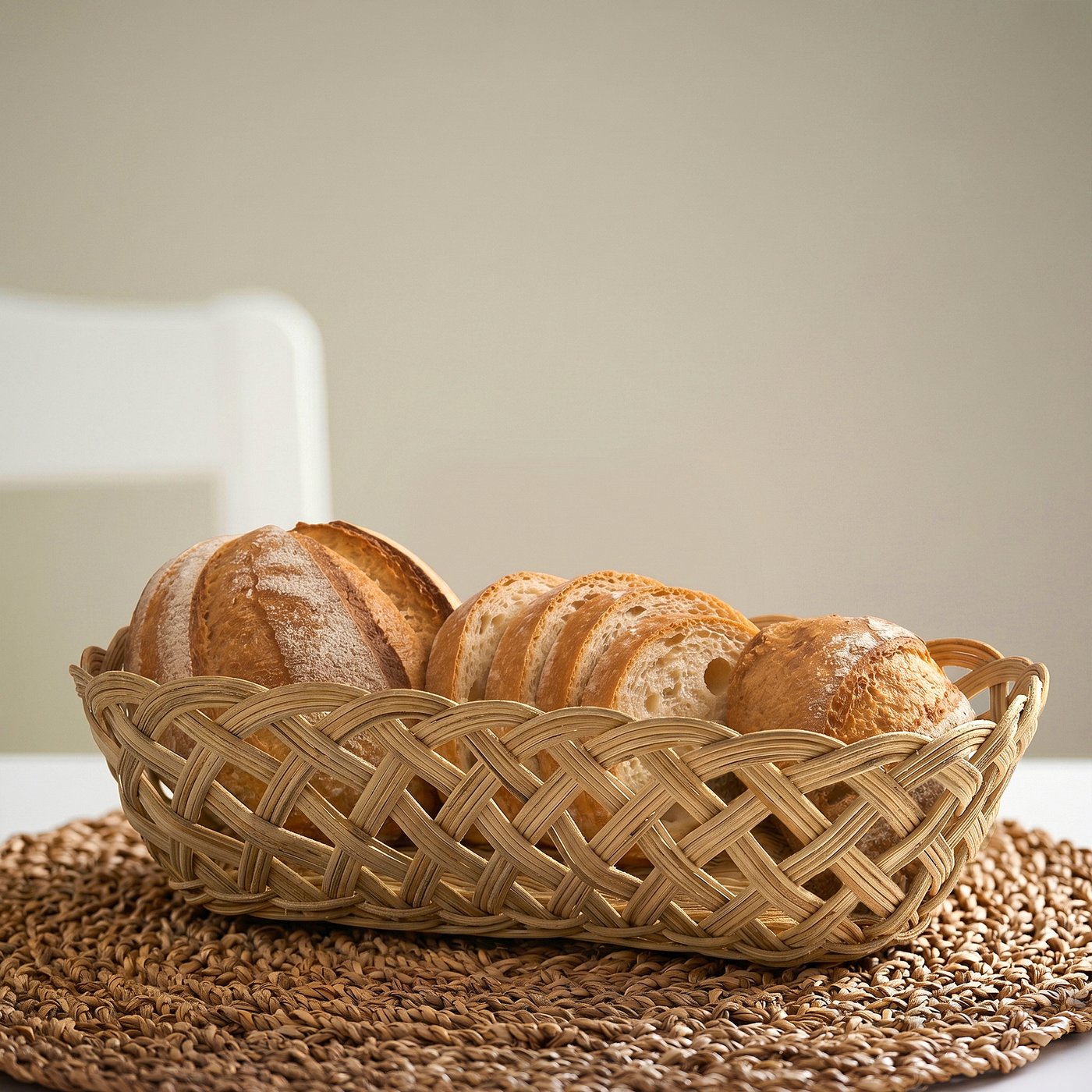 STYLTSNÄPPA bread basket, rattan, 36x24 cm