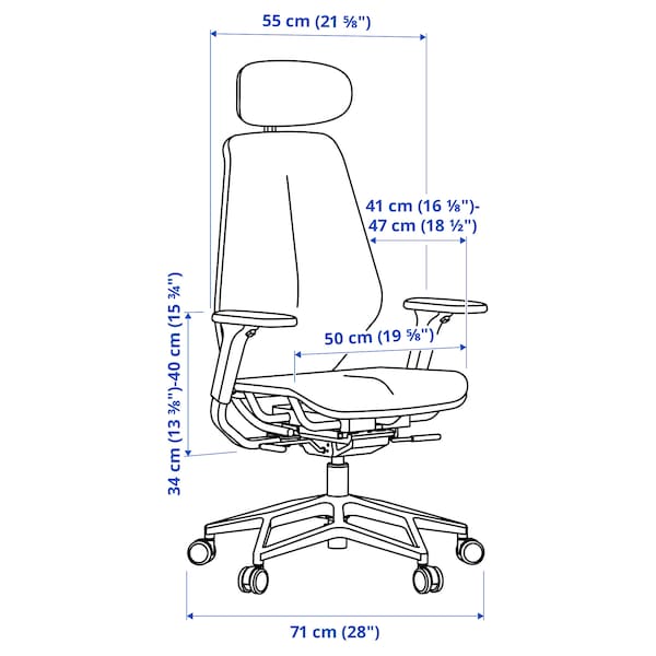 STYRSPEL - Gaming chair, blue / light grey